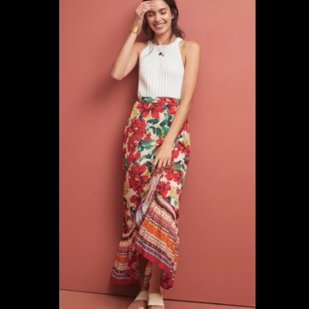 SOLD Anthropologie FARM RIO WRAPPED FLORAL SKIRT